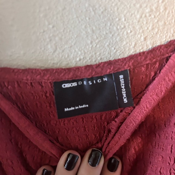 ASOS adjustable shoulder bow dress size 10 - Picture 3 of 4